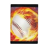 COEQINE Boys Wallet Age 11-15,Baseball Kids Wallet, Trifold Wallet 3D Fire Ball Pattern Moneybag Cases With Pockets,Purple