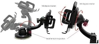 Car Mount Windshield Holder Compatible with iPhone 16/Pro/Max/Plus, Glass Cradle Swivel Dock Suction