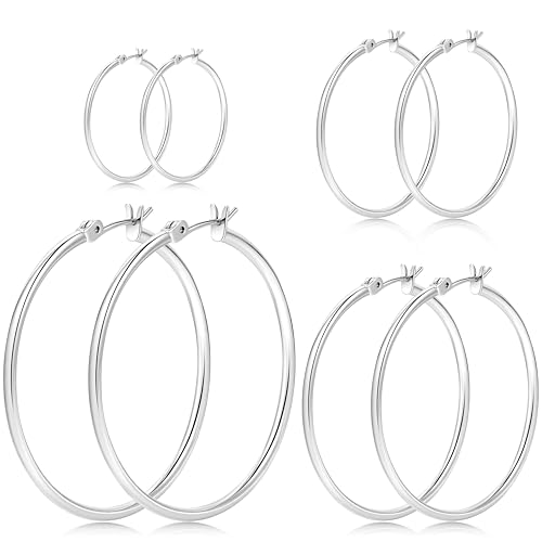 Gokeey Silver Earrings for Women Trendy, Hypoallergenic...