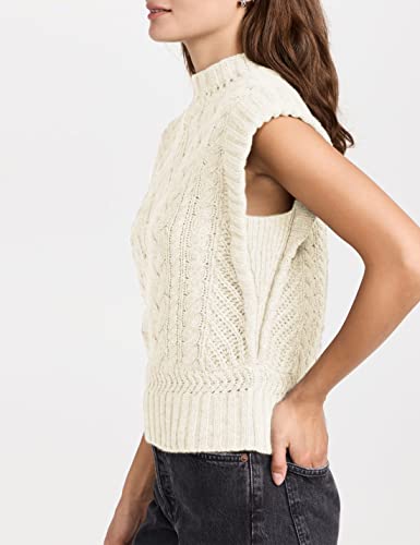 Image of Himosyber Women's Solid Sleeveless Vest Elegant High Neck Stretchable Cap Sleeve Knit Sweater Tops