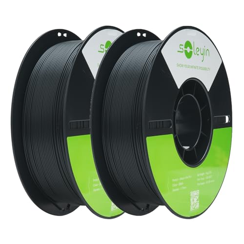 Image of Cregrant3D Soleyin Filament 1.75mm Ultra PLA Filament for 3D Printing High Speed 30-300mm /s Accuracy + /- 0.02mm, 1kg Spool (2.2lbs), Fit Most FDM 3D Printer, Soleyin by Creality Filament, PLA Black*2