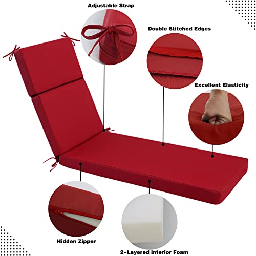 Idee-Home Chaise Lounge Cushions Outdoor Furniture, Patio Cushions Lounge Outside Chair Cushions Weather Resistant Lounge Chair Cushion Outdoor Cushions For Lawn Pool Cushions 72In.l X 21In.w X 3In.d #TOP6