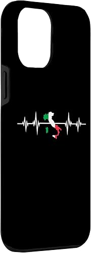 Vista 12 de Funda para iPhone 12/12 Pro Heartbeat Map Design Italy Flag Italy