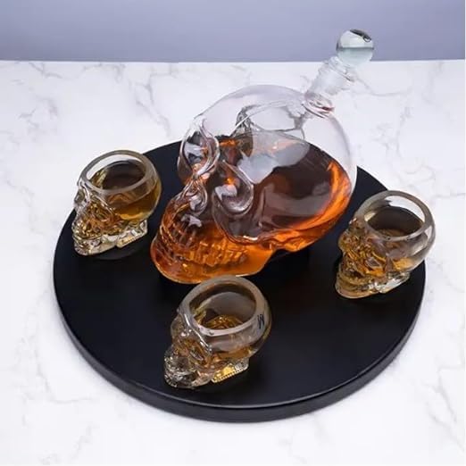 Image of Whiskey Decanter with Antique Crystal Clear (Skull Decanter Set)