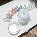 GZMAYUEN Moonlight White Chrome Nail Powder, White Pearl Nail Powder Pigment Mirror Effect Aurora Magic Pearlescent Nail Glitter Nail Art