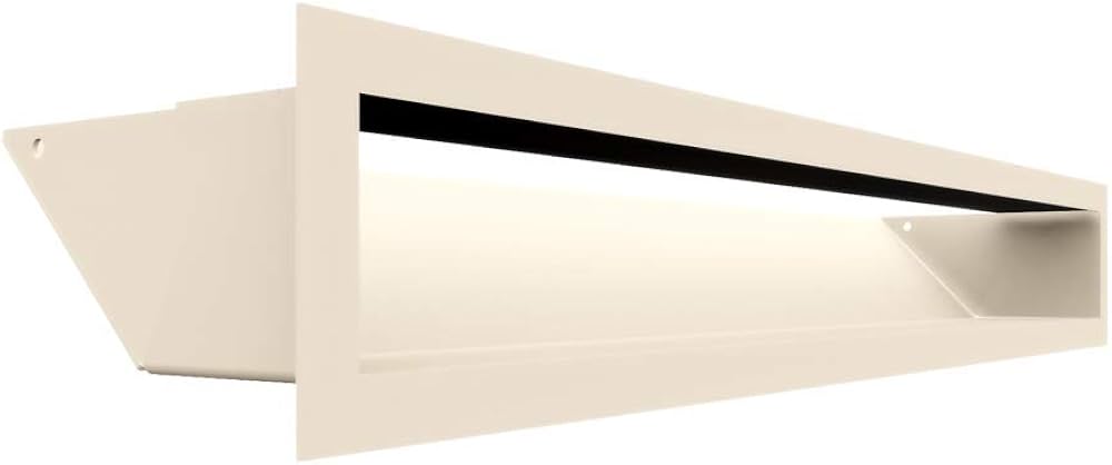 Grille de ventilation KRATKI AIR | Grille d'air chaud 9 x 60 cm | Noir |  Grille d'extraction pour ventilation de cheminée | Prise d'air à un angle  de