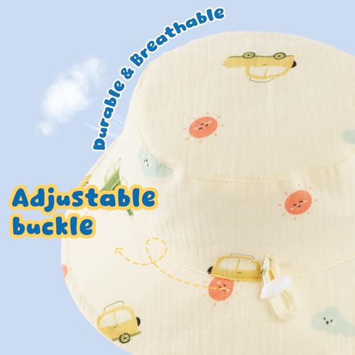 Image of Muslin Baby Sun Hat Sun Protection Baby Toddler Bucket Hats for Boys Girls