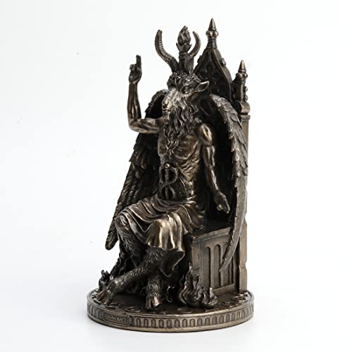 Estatua Baphomet Resina Bronce Antiguo 9.5 pulgadas miniatura 3