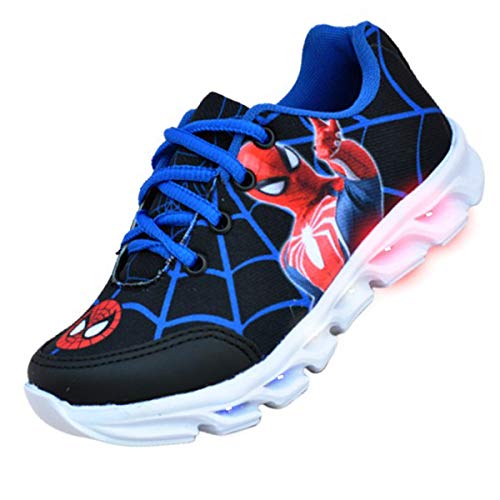 Tenis Masculino Infantil Led Luzinha Homem Aranha + Chinelo (31)