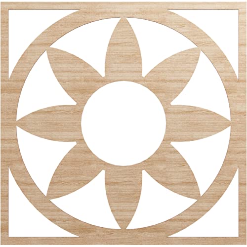 Ekena Millwork 34"OD x 11 3/4"ID x 3/8"T Blume Wood Fretwork Pierced Ceiling Medallion, Alder