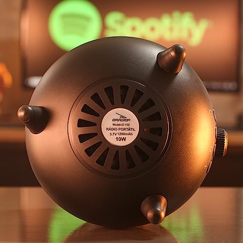 Caixa de Som Bluetooth 10W Rms Real Luminária Atmosfera Acrílica Mp3 Rádio FM Micro SD Auxíliar P2 C