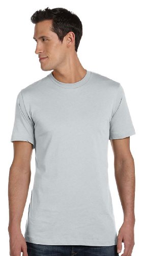BELLA+CANVAS Unisex Jersey Short-Sleeve Crewneck T-Shirt, Large, Silver