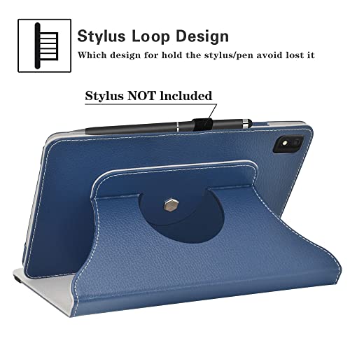 Protection TCL Tab Pro 5G bleue rotative anti-rayures cuir PU - 5