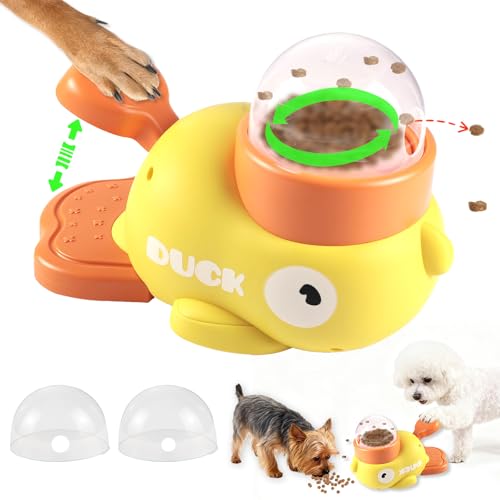 YIMETOP 2-in-1 Entenform Futterspender - Interaktives Hundespielzeug & Slow Feeder, Reduziert Blähungen, Intelligenzspielzeug für Hunde (Duck Design)