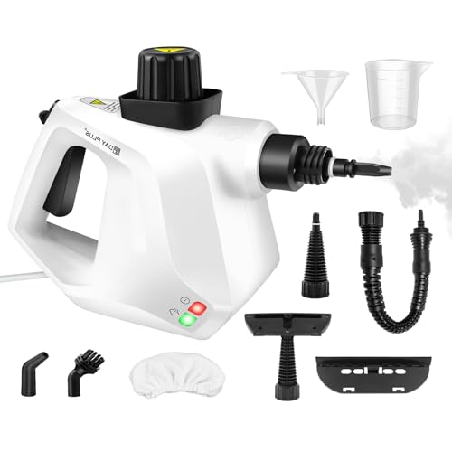 Dampfreiniger Handgerät, 1000W Steam Cleaner 3,2 Bar Dampfreiniger Mehrere Oberflächen mit 9 Zubehör, Hochdruck-Dampfreinigung, Handdampfreiniger für die Reinigung von Fenstern, Sofas, Fugen und Auto