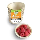 Raj Bamboo Disposable Heavy Duty 4" Round Bowls 25 Pack