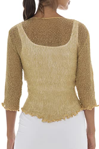 Back From Bali Womens Lightweight Knit Cardigan Shrug Lite Sheer Natural #TOP1