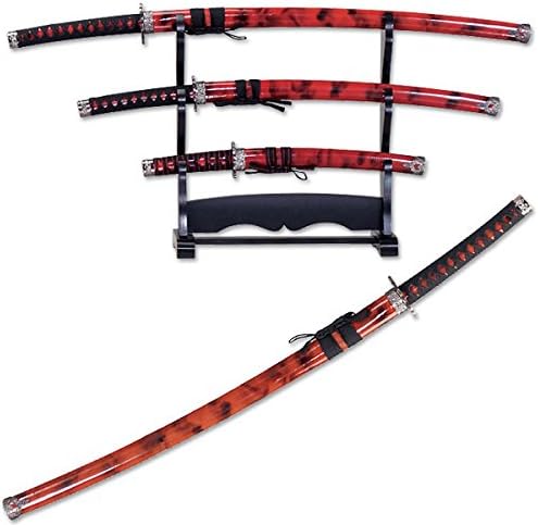 Snake Eye Tactical Juego de Katana samurái de dos tonos de 3 piezas con soporte de espada gratis