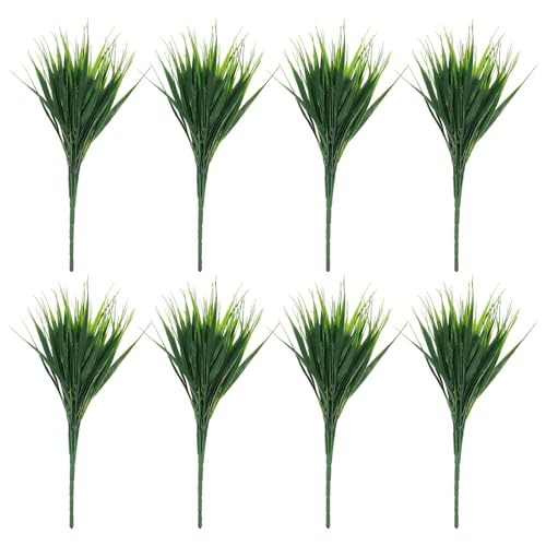 FUTUREORYY 15pcs Artificial Fake Grass Bouquet Greenery Decor Plastic Simulation