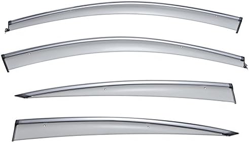 WellVisors Window Visors Wind Deflectors Compatible with Infiniti 2007-2015 G25 G35 G37 Q40 with Chrome Trim Rain Guards 3-847IN006