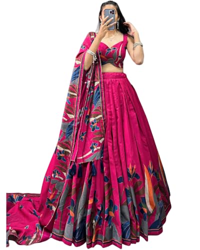TWAMEKA ENTERPRISE Women's Dola Silk Lehenga Choli Printed Leheng...