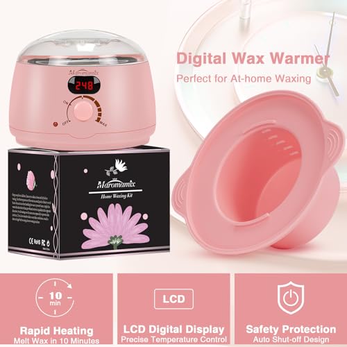 Waxing Kit -Digital Wax Warmer Machine for Hair Removal with 4 Packs of Hard Wax Beads & Silicone Wax Pot for Full Body, Legs, Face, Eyebrows, Bikini, Brazilian at Home Waxing Kit for Women Men - Thumbnail 2