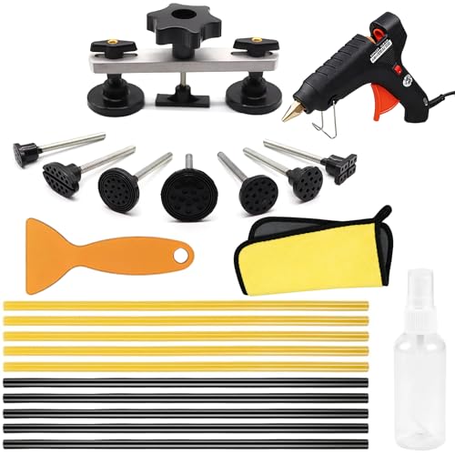 Image of Tel Charme * 23-Piece Car Dent Repair Kit, Dent Puller, Paintless Dent Puller Lifter Set with Glue Gun for Removing Dings, Creases, Hail Damage on Auto, Motorcycle & Refrigerator