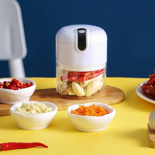 Mini Processador Triturador Alimentos Alho Cebola Elétrico Potente Usb Recarregável Moedor Sem fio