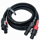 Speak on 2Pack Pro Speakon to Speakon Male Speaker Gauge Wire Lock Cable Pair 12AWG Professional Aud