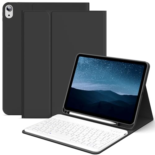 JKSML Keyboard Case for iPad (A16) 11th Generation 2025 11in and iPad 10th Gen 2022 10.9in, Detachable Wireless Bluetooth Keyboard (Fast Pairing), Durable Soft TPU Cover with Pencil Holder, Black by JKSML - Used condition - CA$18.04