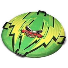 Flexible Flyer Giant 2-Person Foam Saucer Sled for Kids and Adults - 38" Large Round Foam Sledding Disc Winter Slider with Handles, Extremely Lightweight, Green