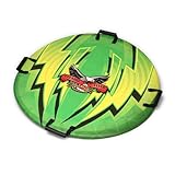 Flexible Flyer Giant 2-Person Foam Saucer Sled for Kids and Adults - 38" Large Round Foam Sledding Disc Winter Slider with Handles, Extremely Lightweight, Green