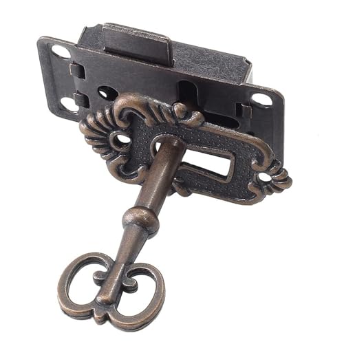 Tooloflife - Juego de 2 cerraduras de armario con llave, estilo vintage bronce