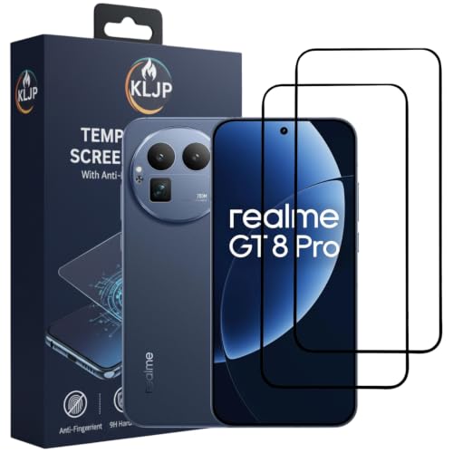 Image of Premium Tempered Glass Screen Protector Compatible for Realme GT 8 Pro 5G Black (Pack of 2) with Edge-to-Edge Coverage and Easy Installation kit