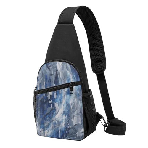 Sac à dos imprimé bleu abstrait avec bandoulière ergonomique réglable