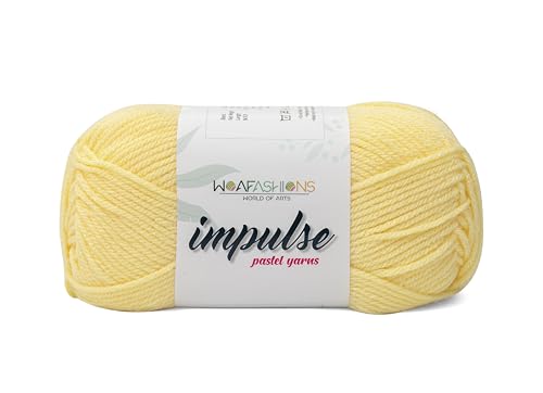 Image of WOAFashions Impulse Hand Knitting & Crochet Yarn, Premium Acrylic, 4 : Medium (Corn Field) (3x100gms / 3.5oz / 200mtr / 218yds)