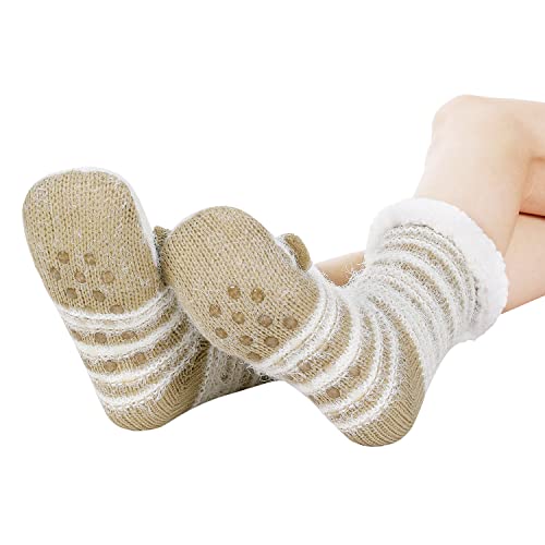 Image of Chassic Sherpa Lined Slipper Socks for Women, Non-Slip Cozy Winter House Socks, Soft Fuzzy Socks, Gifts for Women & Ladies Stocking Stuffers