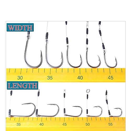 HNHYNSY Angelhaken 100/120/150 lbs Metall jig doppelhaken hoher kohlenstoffstahl 5/0# -12/0# Assist Hooks mit Linie… – Bild 5