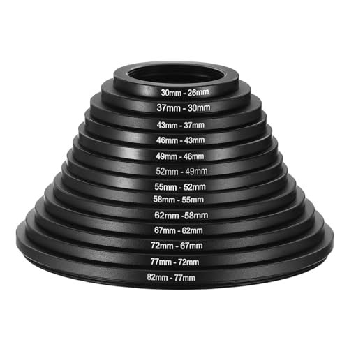 PATIKIL 13pcs Step Down Ring, Camera Lens Filter Adapter Ring Aluminum Filter Ring Adapter Set for Camera Lens Hood, 82mm-77mm, 77mm-72mm, 72mm-67mm