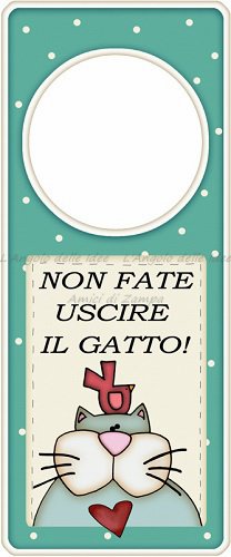 Appendi porta in legno Non fate uscire il gatto