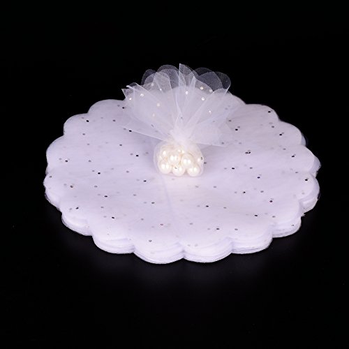 Qumao 100 stuks. Tulecirkels rond (diameter ca. 24 cm) Bonboniere doop kerst organza zakje communie organza cirkel tule… - Image 7