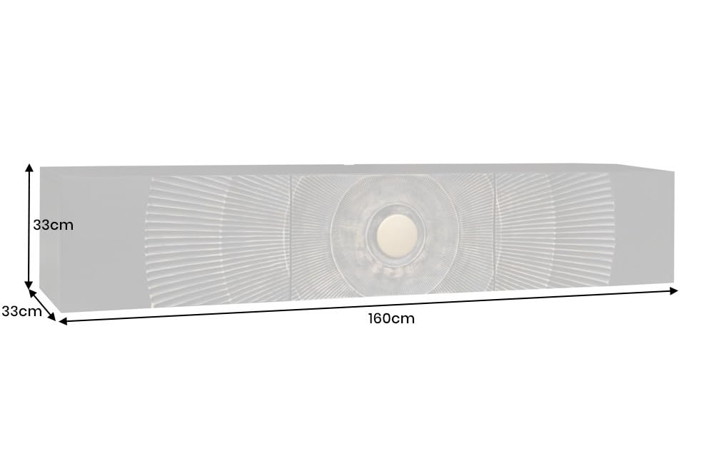 Riess Ambiente Hängendes TV-Lowboard GOLDEN Sunset 160cm schwarz Gold Mangoholz Handmade Wohnzimmerschrank Esszimmerschrank Hängeschrank