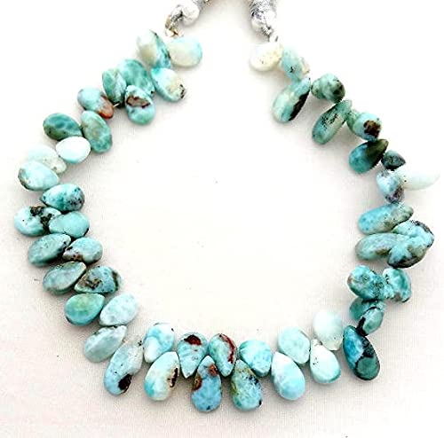Larimar facetté perles poires pour un style bohème chic estival