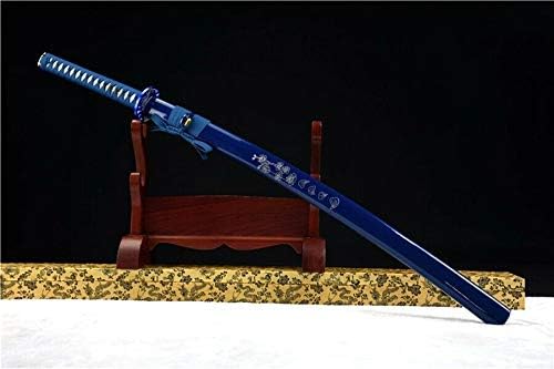 Sword Blue 1090 Carbon Steel Sharp Japanese Samurai Sword Katana Full Tang Asian