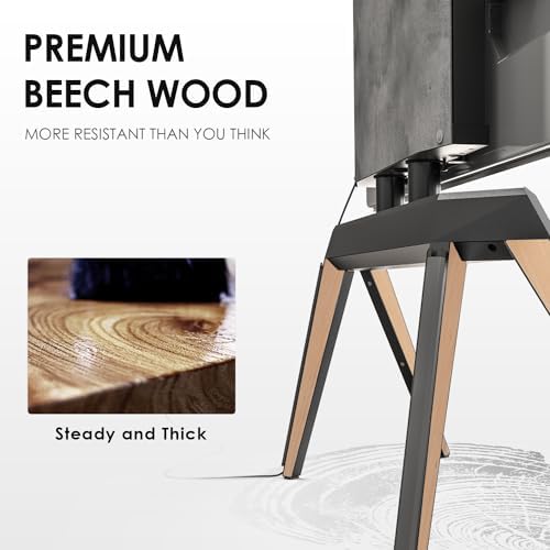 styled living room with easel-style TV stand