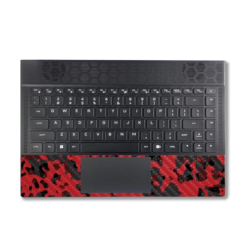 Image of MightySkins Carbon Fiber Skin Compatible with Alienware X14 R2 (2023) Full Wrap Kit - Red Modern Camo | Protective, Durable Textured Carbon Fiber Finish | Easy to Apply | Made in The USA
