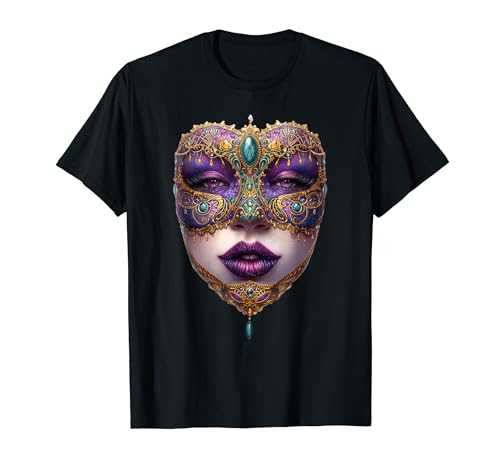 Mardi Gras lips, for men, for girl Festival Bead Maglietta