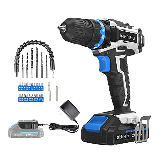 Bielmeier 20V MAX Cordless Drill Set, Power drill kit with Lithium-Ion and charger,3/8 inches Keyless Chuck, Electric Drill with Variable Speed, LED and 29pcs Drill Bits (BCDK-29)…