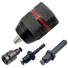 بدون مفتاح الحفر تشاك المعادن الثقيلة 1/2 "-20 UNF جبل 113 mm مع SDS-Plus عرقوب 1/4" عرافة عرقوب 1/2" المقبس مربع أنثى محول يناسب مطرقة دوارة/تأثير وجع/تأثير مفك البراغي
