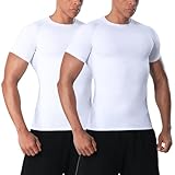 VanKee Kompressionsshirt Kurzarm Herren Sport T-Shirt Atmungsaktives Schnell trocknendes Unterarmnetz Für Kurze Ärmel Im Fitnessstudio Oder Beim Radfahren